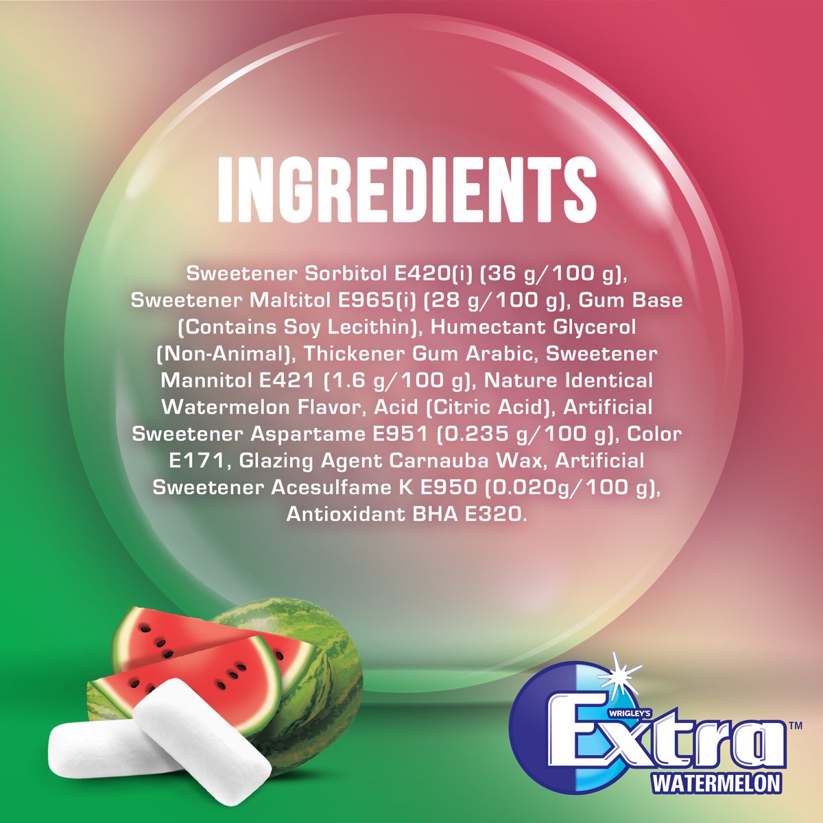 Wrigley's Extra Watermelon Gum 10 pcs | GETIT.QA