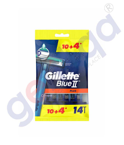BUY GILLETTE BLUE II PLUS 2 BLADES 14PCS IN QATAR | HOME DELIVERY WITH COD ON ALL ORDERS ALL OVER QATAR FROM GETIT.QA