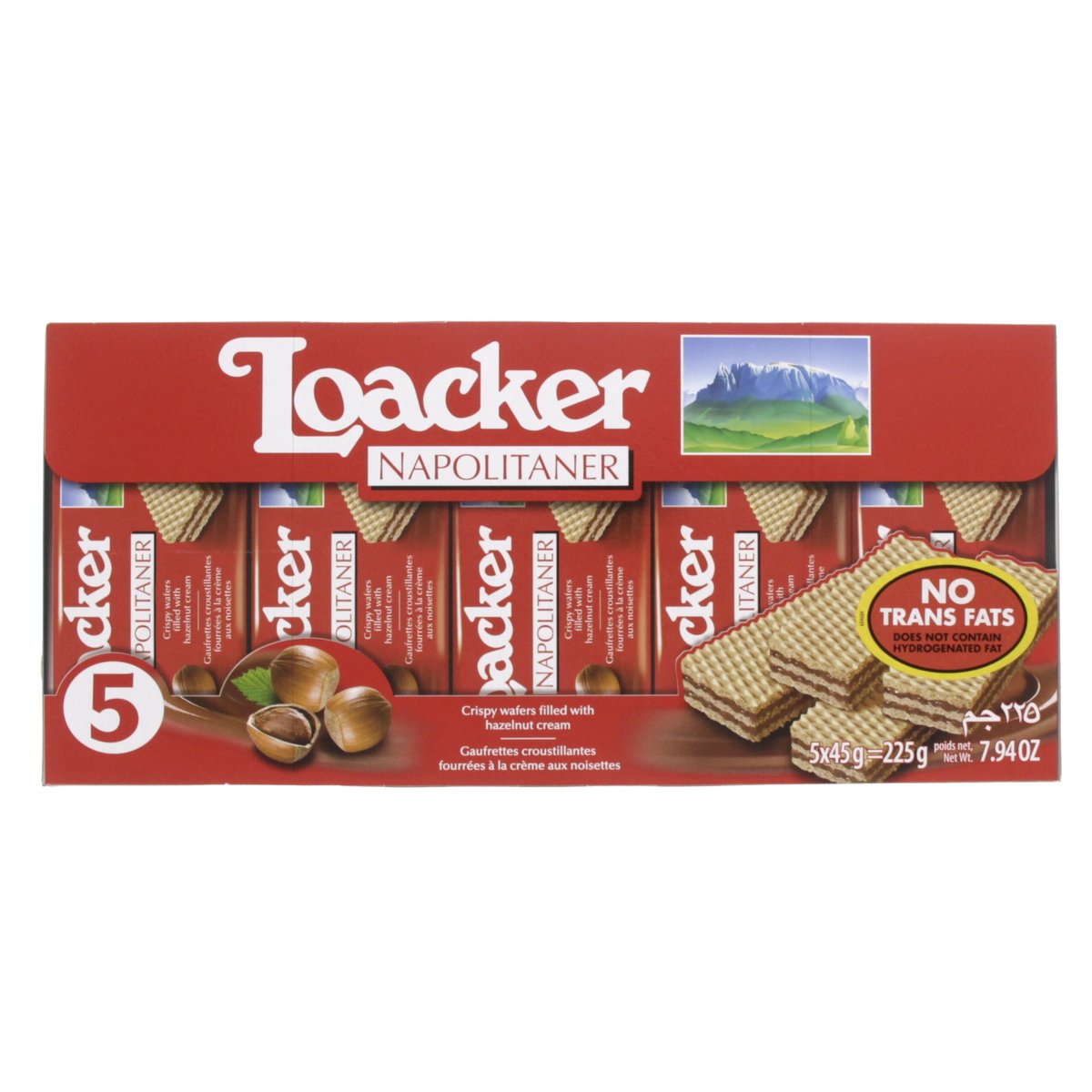 Loacker Napolitaner Wafers 5 x 45g | GETIT.QA