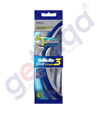 GETIT.QA | Buy Gillette Blue 3 Simple Bag 4 GG244-0 Online Doha Qatar