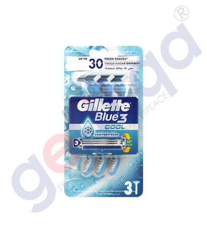 GETIT.QA | Buy Gillette Blue 3 Cool Razor Pack of 3 GG254-0 Doha Qatar