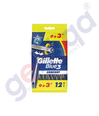GETIT.QA | Buy Gillette FP Blue3 Comfort Razor 9+3CT Online Doha Qatar