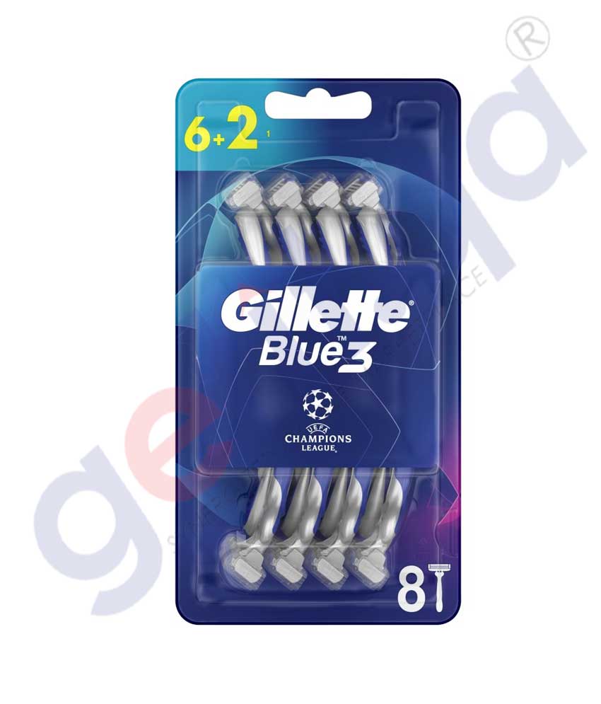 GETIT.QA | Buy Gillette FP Blue3 Comfort Razor 6+2 Online Doha Qatar