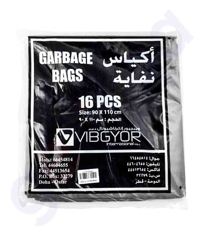 Buy Vibgyor Garbage Bag 90x110- 50 Gallon- 16pcs Doha Qatar