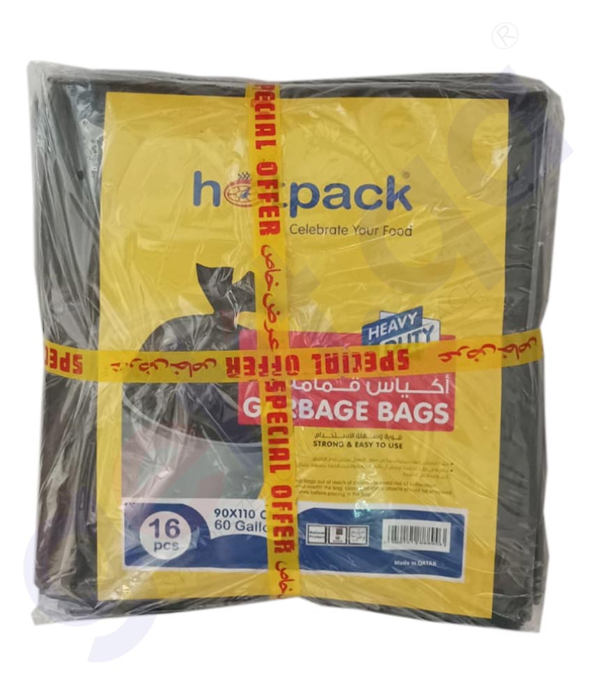 Buy Hotpack Garbage Bag 90x110cm 16pcs Online Doha Qatar
