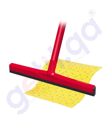 Buy Vileda 42cm Classic Floor Wiper With Stick+ FREE Cloth Doha Qatar