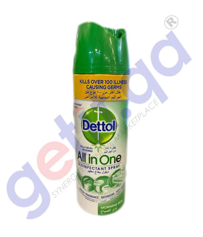 BUY  DETTOL ALL IN ONE DISINFECTANT MORNING DEW SPRAY 450ML IN QATAR | HOME DELIVERY WITH COD ON ALL ORDERS ALL OVER QATAR FROM GETIT.QA