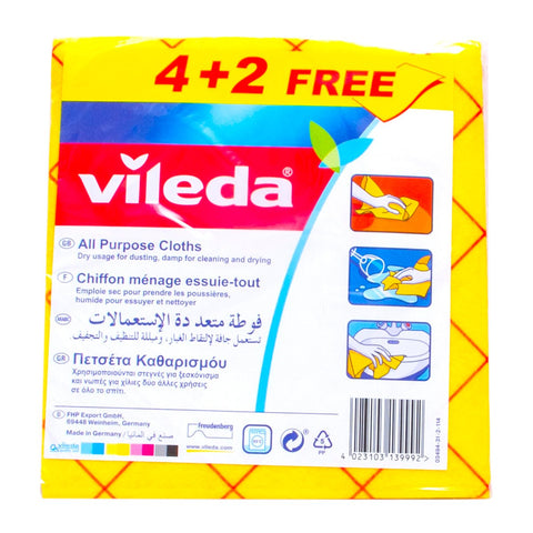 GETIT.QA- Qatar’s Best Online Shopping Website offers VILEDA ALL PURPOSE CLOTHS 6PCS at the lowest price in Qatar. Free Shipping & COD Available!