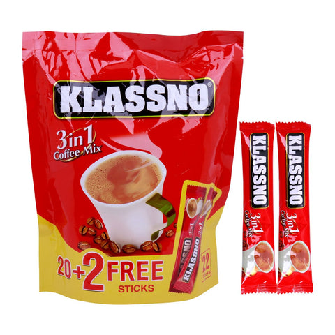 GETIT.QA- Qatar’s Best Online Shopping Website offers KLASSNO COFFEE MIX 3IN1 20+2 at the lowest price in Qatar. Free Shipping & COD Available!
