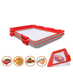 2Pcs Reusable Stackable Food Preservation Tray Fresh Food Storage Container  US