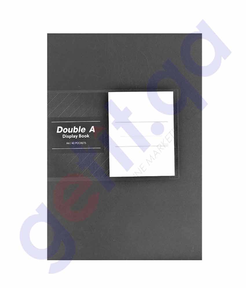 Buy Double A Display Book 40 Pockets Black Online in Doha Qatar