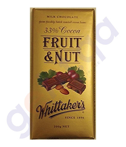 BUY WHITTAKERS-CHOCOLATE FRUIT & NUT BLOCK 200GM IN DOHA QATAR