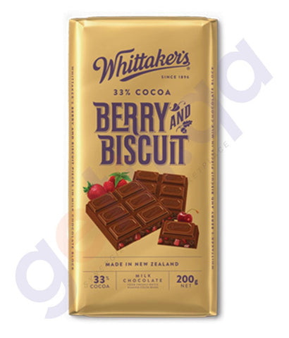 BUY WHITTAKERS - CHOCOLATE BERRY & BISCUIT BLOCK 200GM IN DOHA QATAR