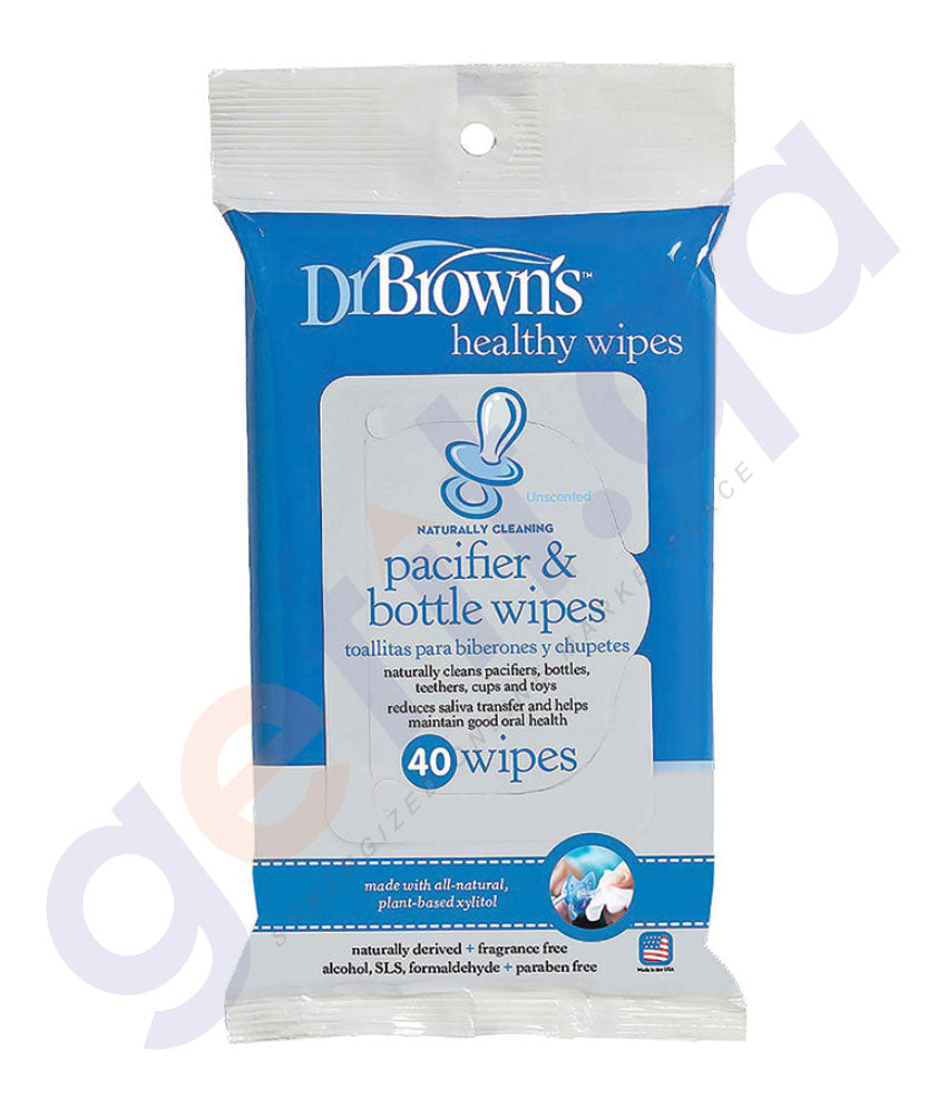 Buy Dr Brown's Pacifier & Bottle Wipes 40 Pack Doha Qatar