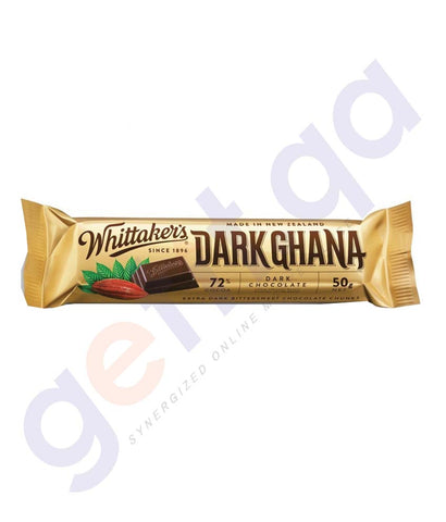 WHITTAKERS - CHOCOLATE DARK 72% GHANA CHUNKS 50GM