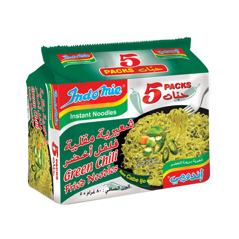 GETIT.QA- Qatar’s Best Online Shopping Website offers INDOMIE INSTANT NOODLES GREEN CHILLI FRIED NOODLES 80G X 5 PIECES at the lowest price in Qatar. Free Shipping & COD Available!