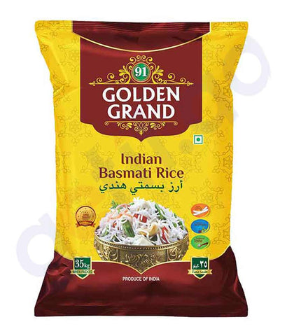 BUY 91 GOLDEN GRAND INDIAN BASMATI RICE 35KG IN QATAR | HOME DELIVERY WITH COD ON ALL ORDERS ALL OVER QATAR FROM GETIT.QA
