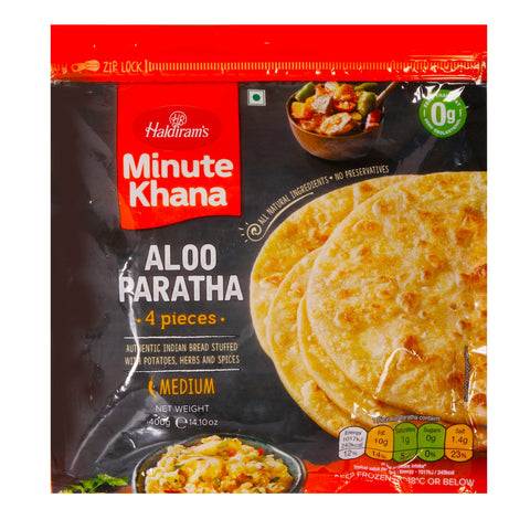 GETIT.QA- Qatar’s Best Online Shopping Website offers HALDIRAM'S MINUTE KHANA ALOO PARATHA 400G at the lowest price in Qatar. Free Shipping & COD Available!