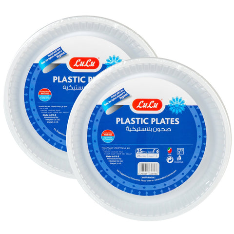 GETIT.QA- Qatar’s Best Online Shopping Website offers LULU PLASTIC PLATES 26CM 2 X 25PCS at the lowest price in Qatar. Free Shipping & COD Available!