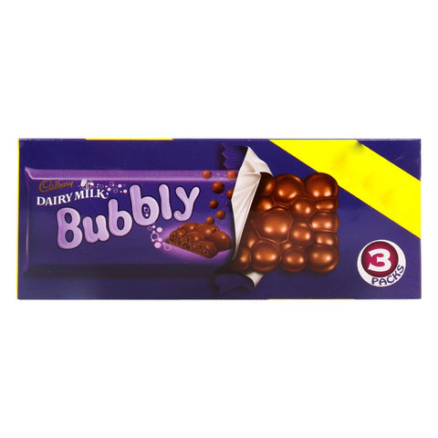 GETIT.QA- Qatar’s Best Online Shopping Website offers Cadbury Dairy Milk Bubbly Milk Chocolate 3 x 87 g at lowest price in Qatar. Free Shipping & COD Available!