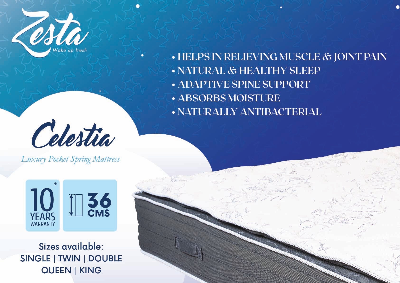 BUY Celestia Pocket Spring Mattress IN QATAR | HOME DELIVERY WITH COD ON ALL ORDERS ALL OVER QATAR FROM GETIT.QA