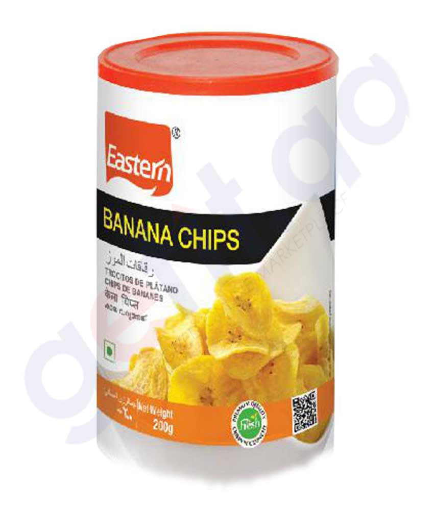 BUY EASTERN BANANA CHIPS PAPER CAN 200GM IN QATAR | HOME DELIVERY WITH COD ON ALL ORDERS ALL OVER QATAR FROM GETIT.QA