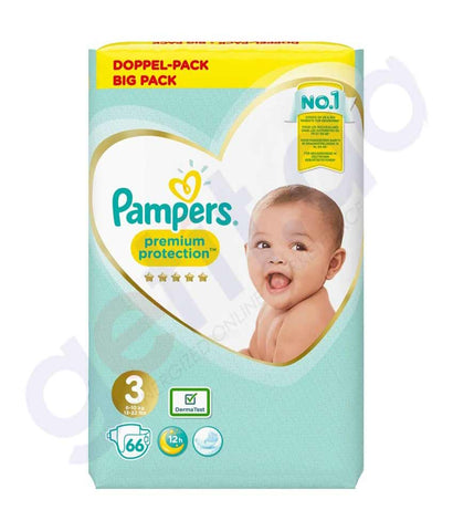 BUY PAMPERS PREMIUM PROTECTION 3 6-10 KG - 66 PCS IN QATAR | HOME DELIVERY WITH COD ON ALL ORDERS ALL OVER QATAR FROM GETIT.QA 