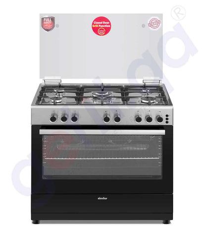 BUY SIMFER 90X60 FULL SAFETY, FULL OPTION, , 5 GAS BURNER & GAS OVEN,WITH FAN OVEN WITH SAFETY, ITALIAN SABAF TRIPLE WOK BURNER, 9060SG IN QATAR | HOME DELIVERY WITH COD ON ALL ORDERS ALL OVER QATAR FROM GETIT.QA