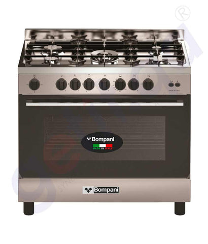 BUY BOMPANI 5 GAS BURNER, GAS OVEN, 90X60CM CAST IRON WITH SAFETY HOB. COOKER FULL GAS, MADE IN ITALY BO693ND/L IN QATAR | HOME DELIVERY WITH COD ON ALL ORDERS ALL OVER QATAR FROM GETIT.QA
