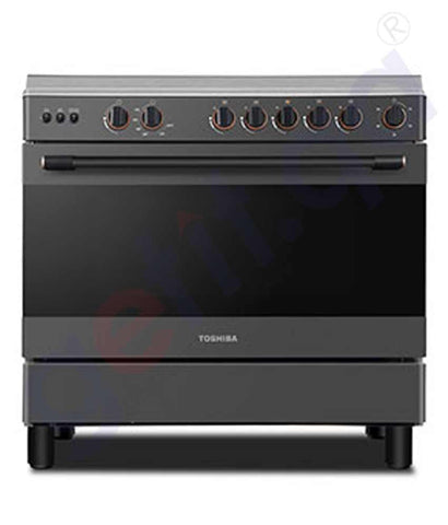 BUY TOSHIBA COOKING RANGE 90*60CM. FULL GAS WITH SAFETY , CAST IRON PAN SUPPORT + ROTTISSERIE, WITH FAN MADE CHINA TBA-36LMG5G089KS IN QATAR | HOME DELIVERY WITH COD ON ALL ORDERS ALL OVER QATAR FROM GETIT.QA
