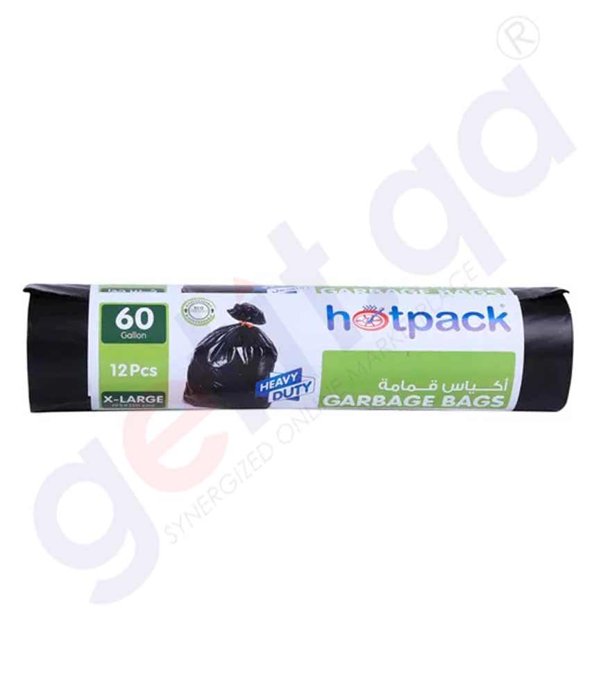 BUY HOTPACK GARBAGE BAGS X-LARGE (95 X 120 CM ) 12 PCS IN QATAR, ONLINE AT GETIT.QA. CASH ON DELIVERY AVAILABLE