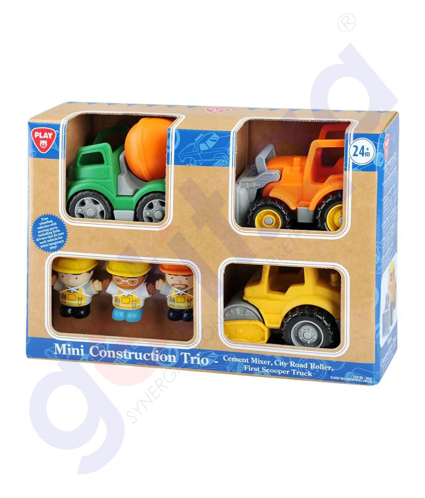 GETIT.QA Buy PLAYGO MINI CONSTRUCTION TRIO (CITY ROAD ROLLER, FIRST