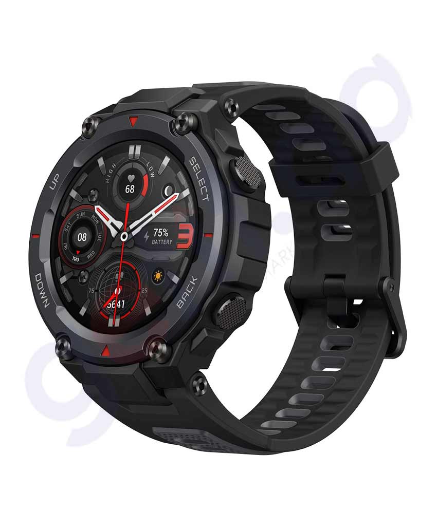 BUY AMAZFIT BRANDED SMART WATCH T-REX PRO BLACK IN QATAR | HOME DELIVERY WITH COD ON ALL ORDERS ALL OVER QATAR FROM GETIT.QA