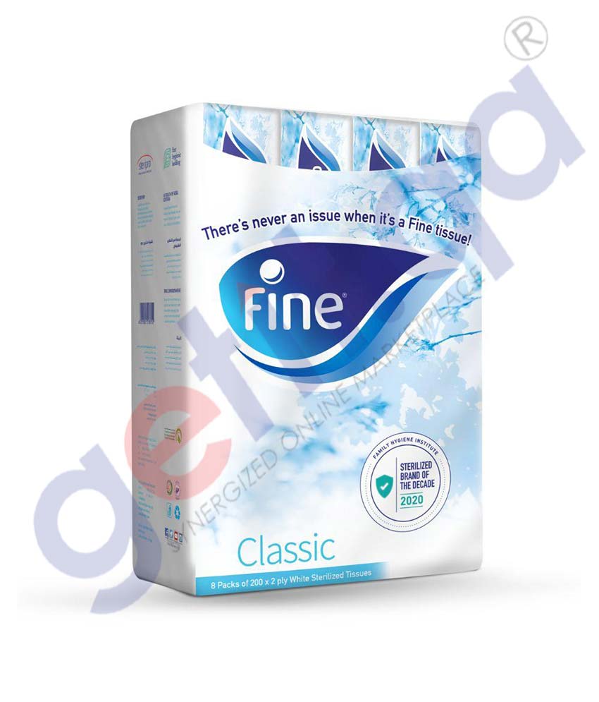 Fine Facial Tissue Classic Nylon 2 PLY, 200 Sheets