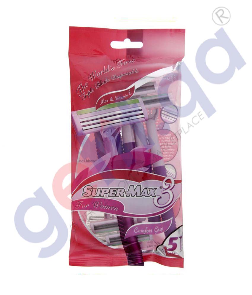 Supermax Women 3 Blade Disposable Comfort Grip Razor - Price in