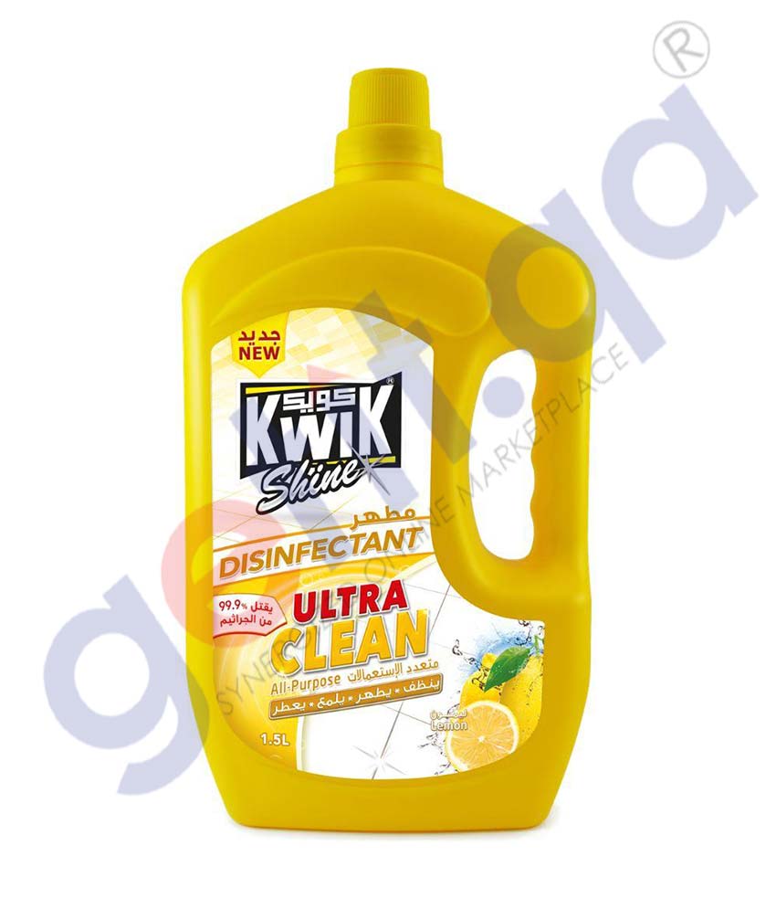 GETIT.QA | Buy Kwik Shine Disinfectant Ultra Clean Lemon 1.5L Doha Qatar