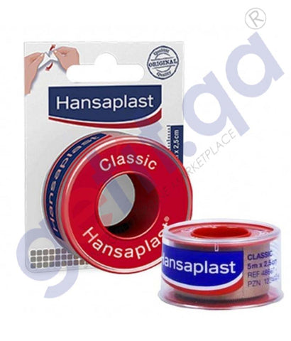 GETIT.QA | Buy Hansaplast Classic Fixation Tape 5M x 2.5cm Doha Qatar