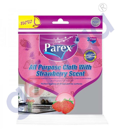 GETIT.QA | Buy Parex All-Purpose Cloths 3Pcs Strawberry in Doha Qatar