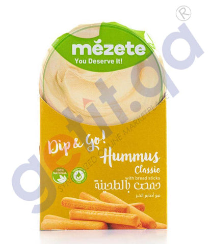 Mezete Hummus Dip & go With Breadsticks 92gm