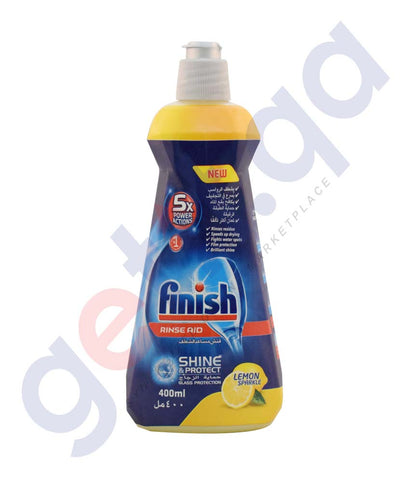 FINISH DISHWASHING LIQUID RINSE AID LEMON-400 ML