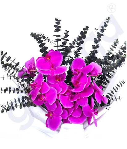 Buy Insigne Orchidee Hand Bouquet Price Online Doha Qatar