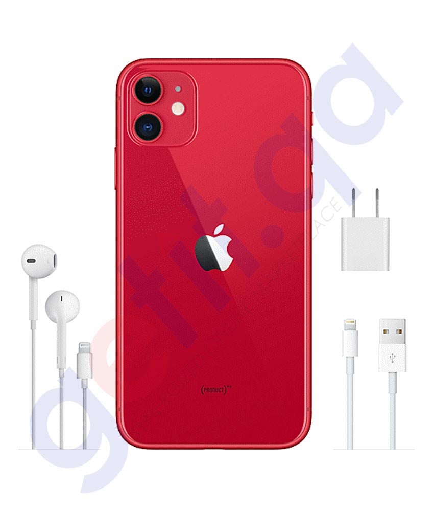 GETIT.QA | Buy Apple iPhone 11 4gb 256gb Red Online in Doha Qatar