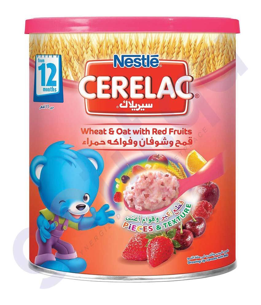 BABY FOOD - NESTLE CERELAC 12 MONTHS WHEAT & OAT WITH RED FRUITS- 400GM