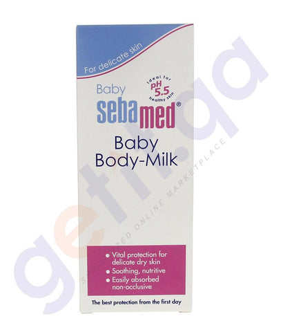 BUY SEBAMED BABY BODY MILK LOTION - 200ML IN QATAR | HOME DELIVERY WITH COD ON ALL ORDERS ALL OVER QATAR FROM GETIT.QA