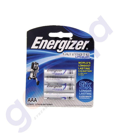 BATTERIES - ENERGIZER ULTIMATE LITHIUM AAA BATTERY - L92BP4
