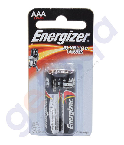 Buy Energizer Alkaline Power AAA BP2 Battery 2pc Doha Qatar