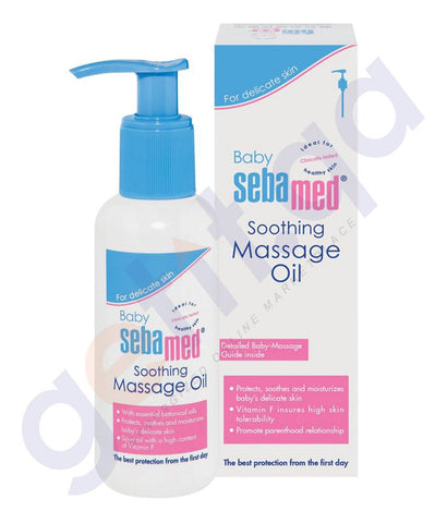 BUY SEBAMED BABY SOOTHING MASSAGE OIL 150ML IN QATAR | HOME DELIVERY WITH COD ON ALL ORDERS ALL OVER QATAR FROM GETIT.QA
