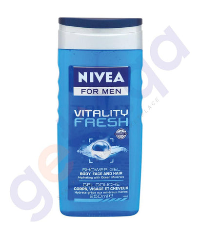 BUY NIVEA VITALITY FRESH SHOWER GEL(80800) - 250ML FOR MEN IN QATAR | HOME DELIVERY WITH COD ON ALL ORDERS ALL OVER QATAR FROM GETIT.QA