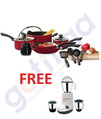 Cookware - PIGEON 17 PIECE COOKING SET - WITH FREE GRINDER