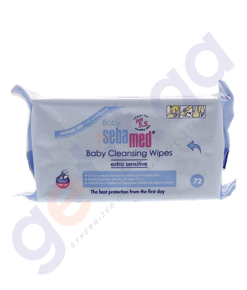 BUY SEBAMED BABY WET WIPES 72-WIPES IN QATAR | HOME DELIVERY WITH COD ON ALL ORDERS ALL OVER QATAR FROM GETIT.QA